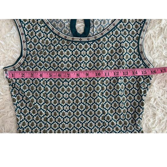 Max Studio Women's Size S Dark Green Floral Print Boho Pleated Dress #0556 - Picture 11 of 12